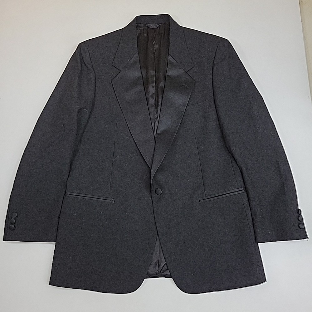 VTG Kuppenheimer Suit Jacket Blazer‎ Size 42R Black  Preppy Trendy Comfy Formal